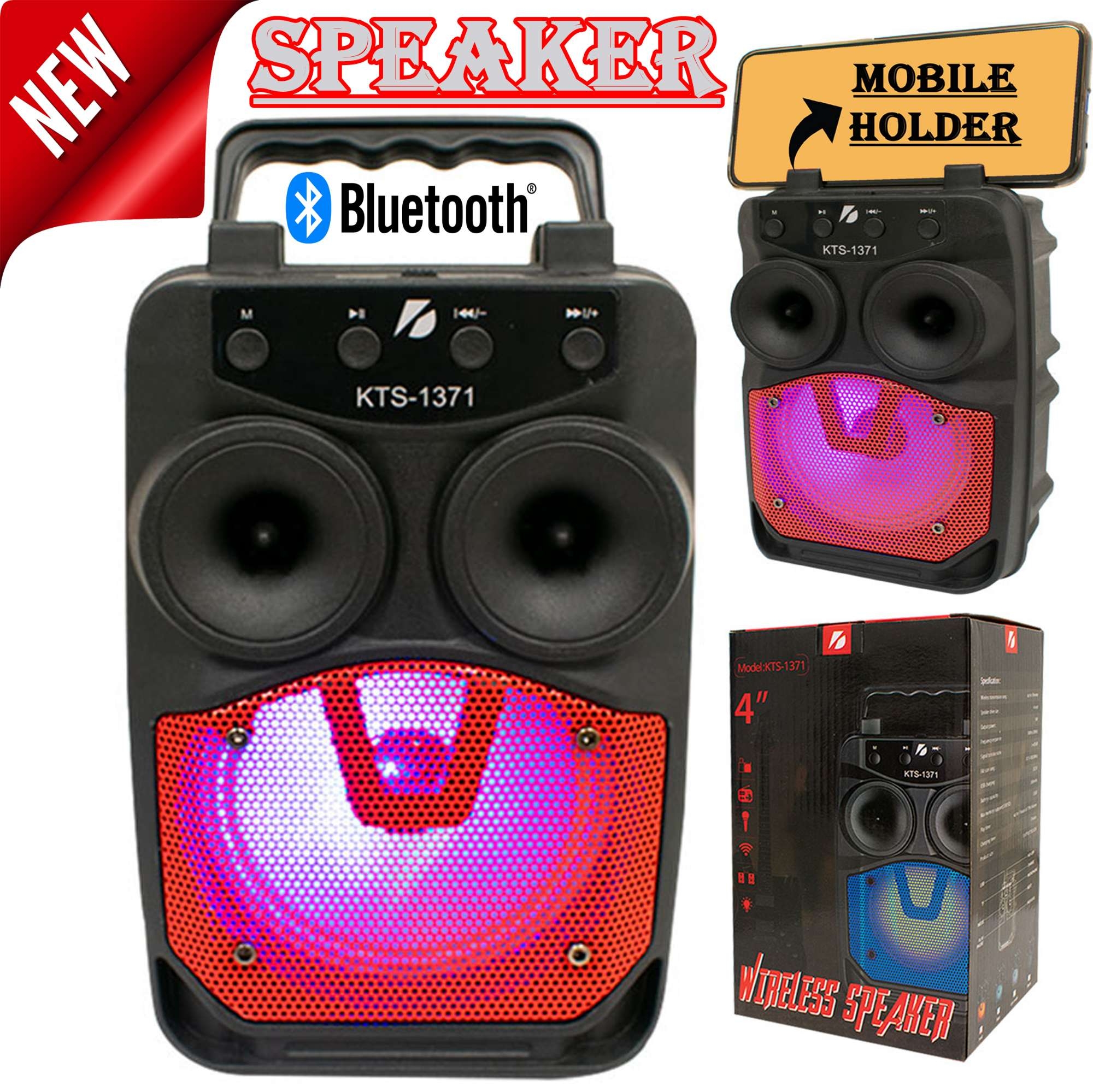 Wireless Speaker With Bluetooth And Mobile Holder