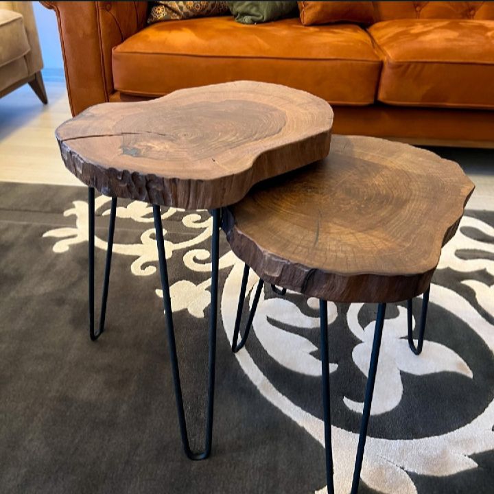 Half Moon Table | Solid Wood Half Moon Console Table | Sheesham Wooden Entryway Table | Rustic Live Edge Half Circle Table | Handmade Furniture for Home Décor | Modern Wooden Table