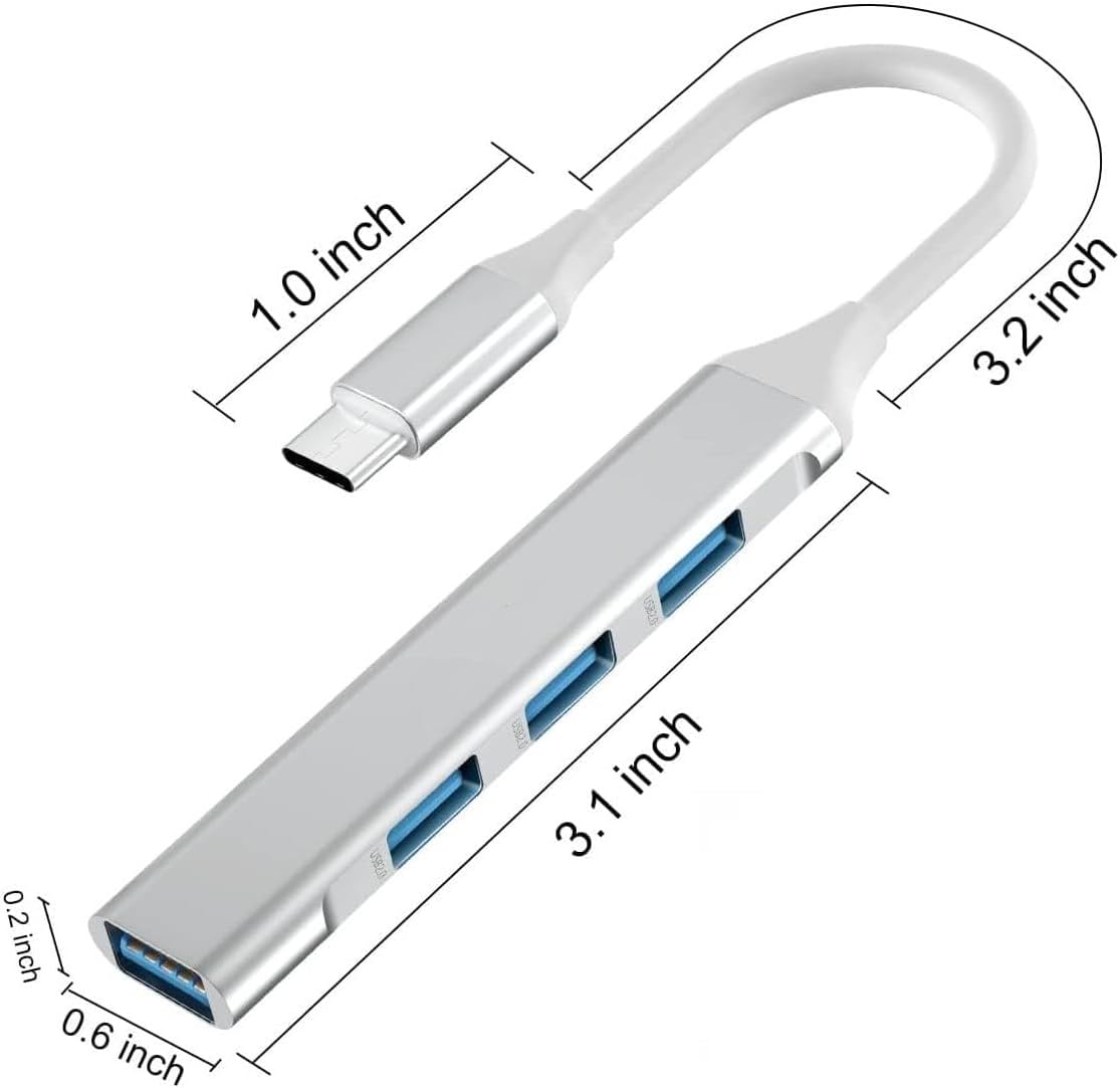 4 In 1 Type C To Four USB A Port USB 3.0 OTG Hub Aluminum Adapter High Speed Data Transfer For Laptop Tablet Smartphone
