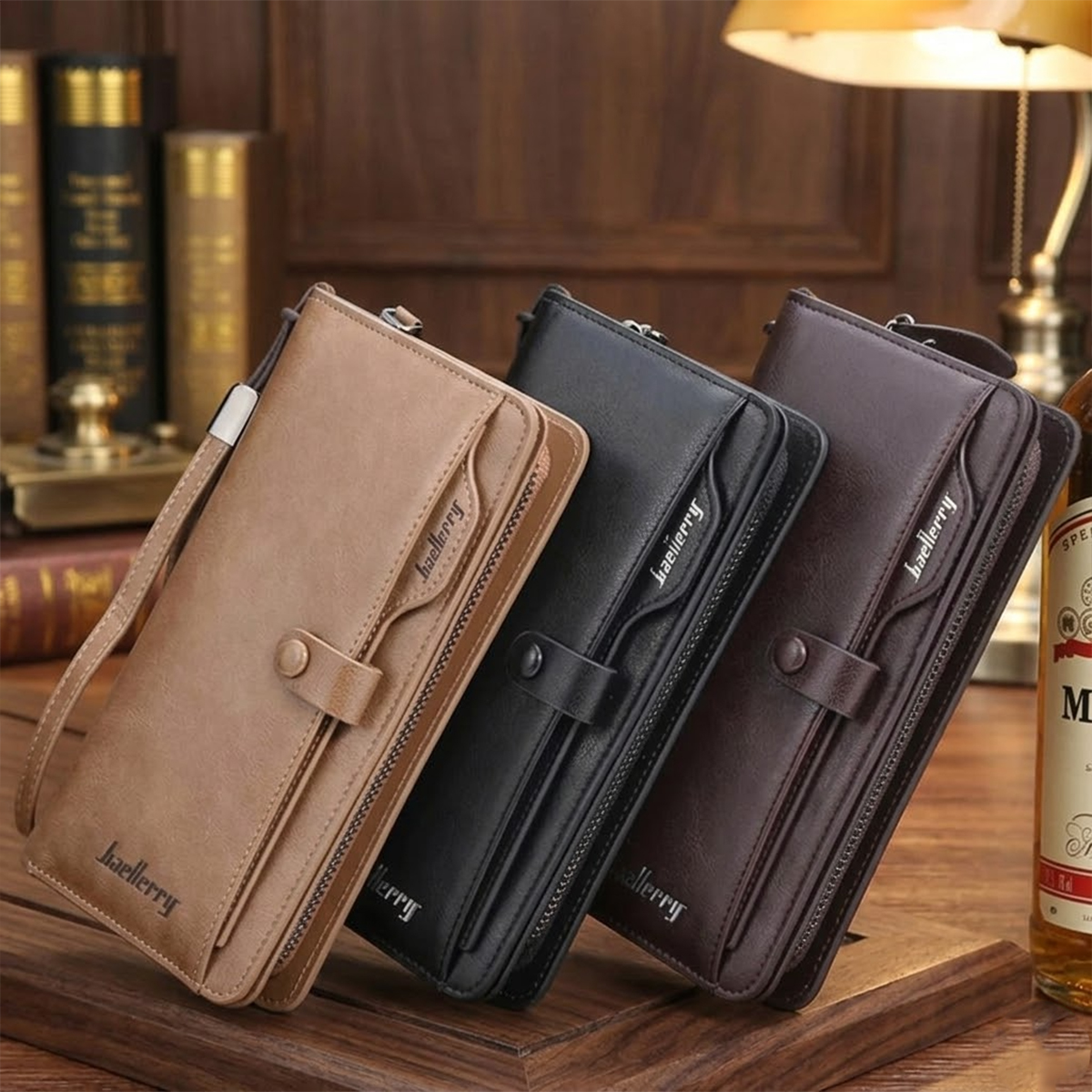 Unisex Cow Leather Long Zip Wallet For Men And Women Luxury Business Style Black Brown All Season Classic Design