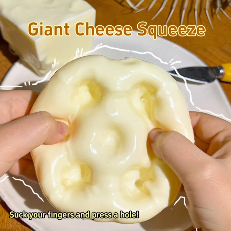 Cheese Cube Stress Ball Crunchy Squeeze Ball Squishy Toy Round Blocks Filled Fidget Toy ASMR Sensory Anti-Stress Festival