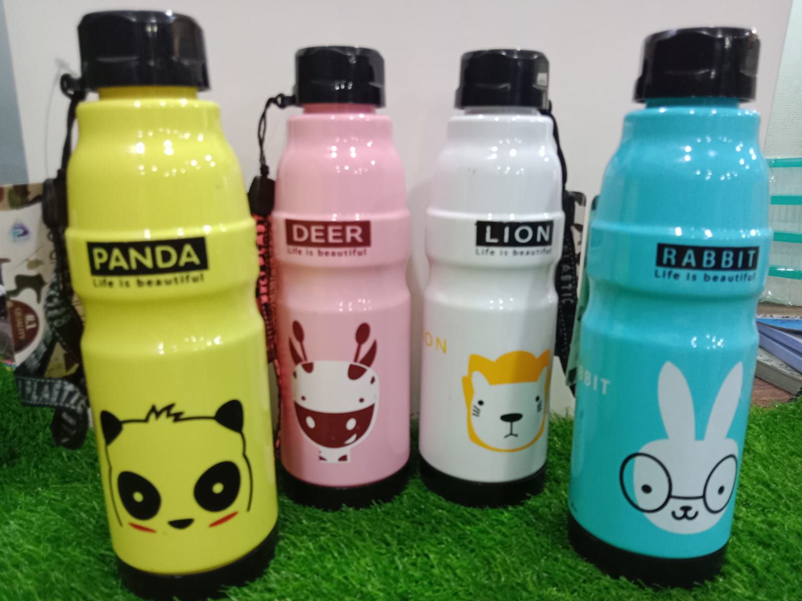 Kids Commando Water Bottles (Mix/Random Designs/Colors)