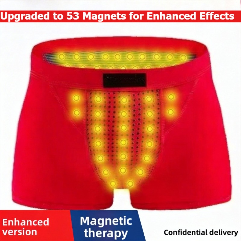 Upgraded Men's Magnetic Therapy Boxer Briefs 53 Magnets for Pain Relief  Blood Circulation Brazilian Style Underwear Size L-6XL