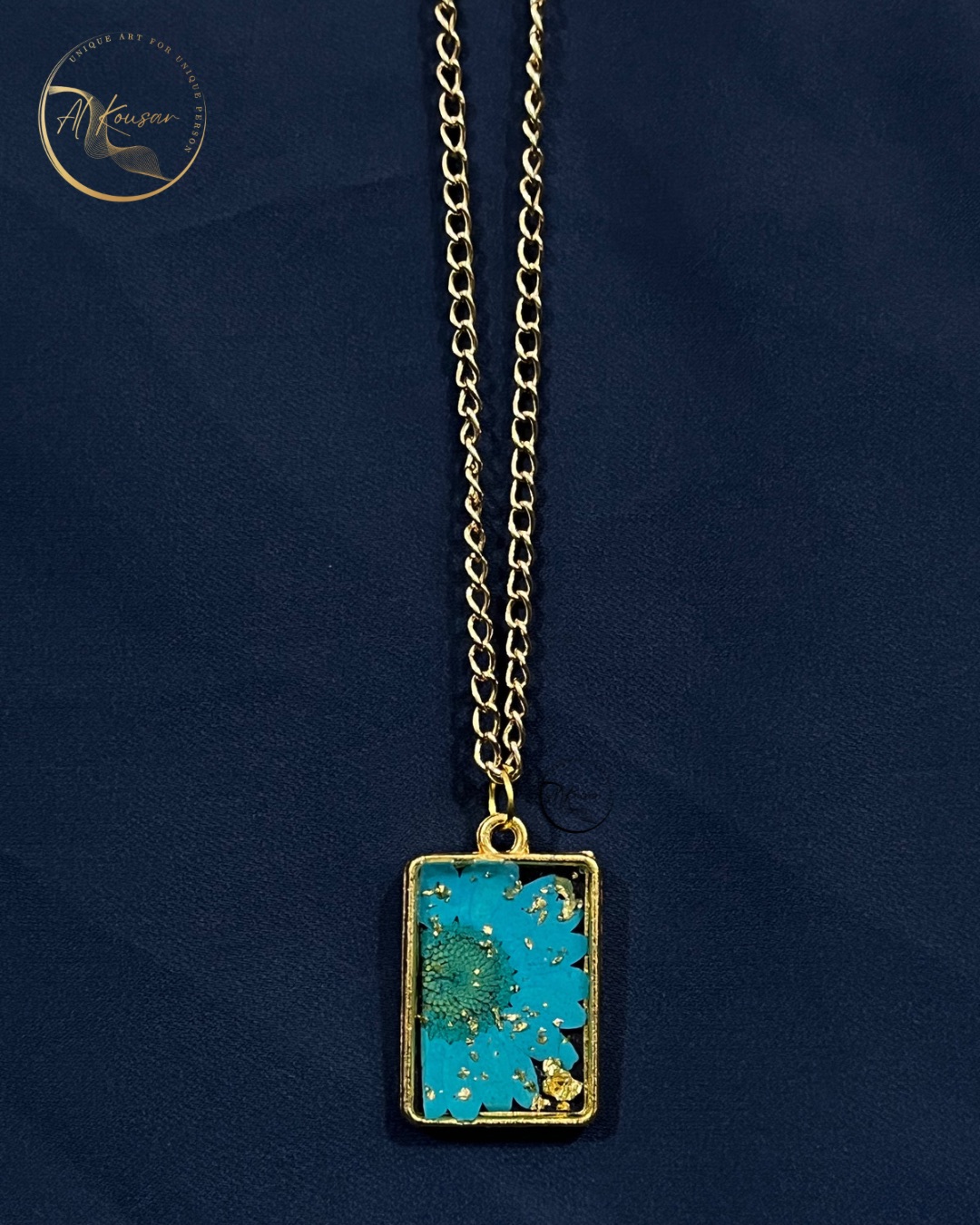 Customised Real Flowers Preserved in Resin Pendant with chain
