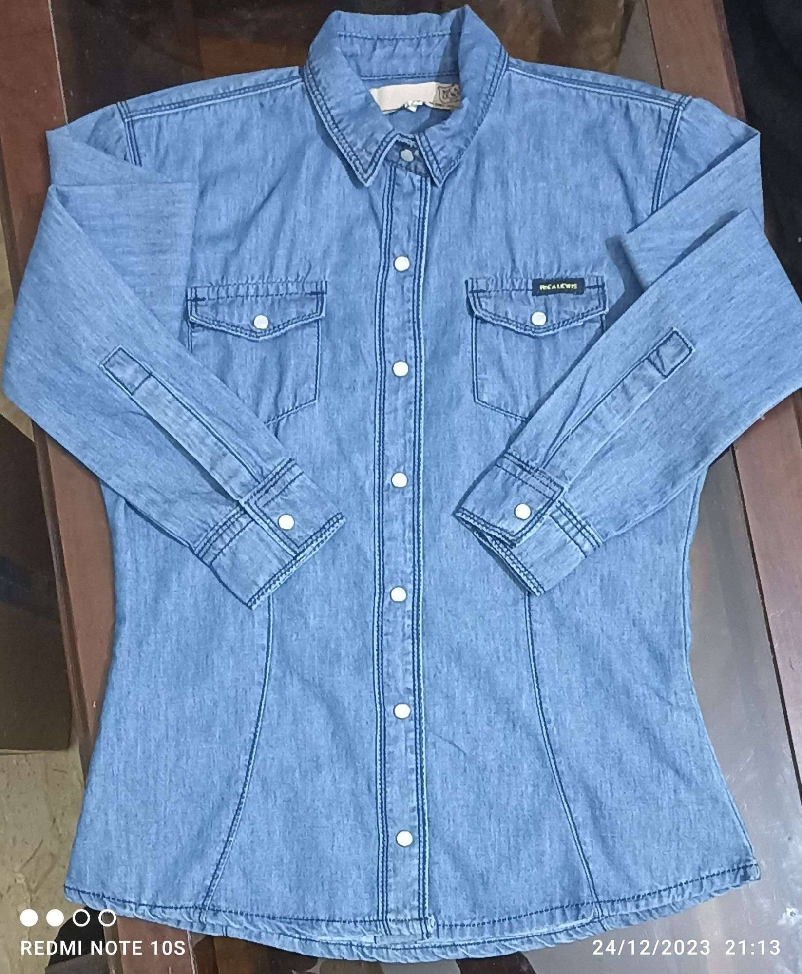 Stylish Denim Solid Shirt For Women - SaumyasStore