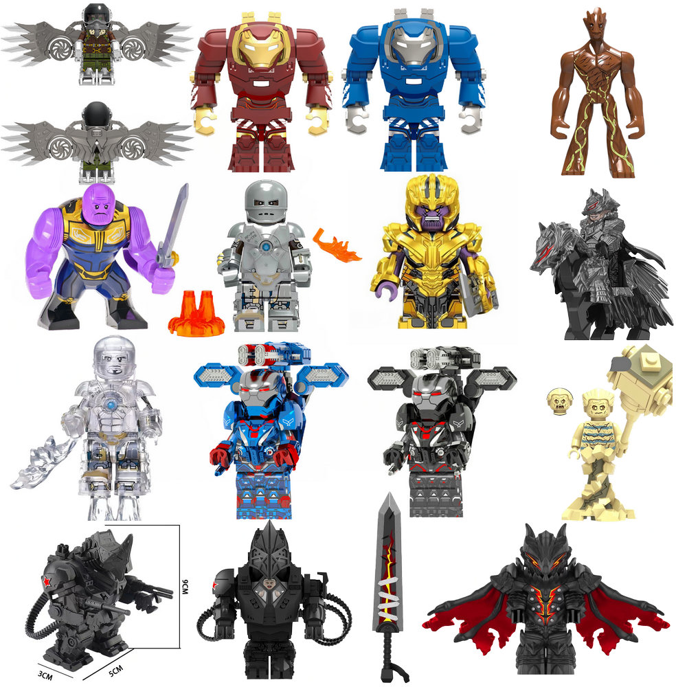 Hot-Selling Children Anime Figure Hero Building Blocks Kid  Assembling Toy Model Mini Movies Characters Figurine Bricks
