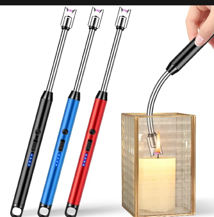360° Flexible USB Rechargeable Arc Lighter | Windproof Electric Candle Lighter | Flameless Kitchen BBQ Gas Stove Lighter | Long Neck Electronic Lighter | USB Ignition Lighter