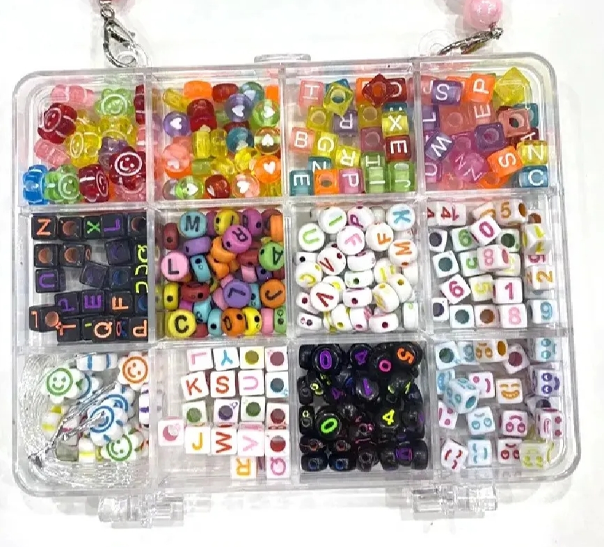 Beads Set for Jewelry Making â€“ DIY Craft Kit for Bracelets, Necklaces & Earrings (8x7.5 Inches)