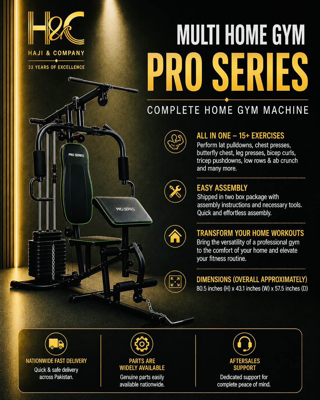 Gym multi exercises machine with 45KG weights, best Quality Affordable Price!