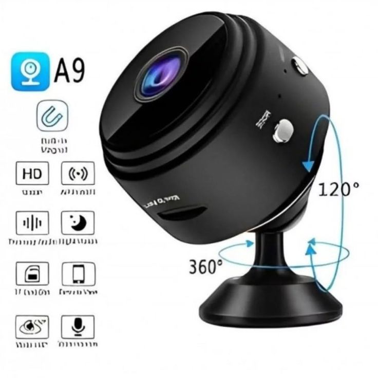 A9 Mini WiFi Camera 1080P HD Wireless Security Camera – Smart Home Indoor Camera with Mobile Phone App Remote Monitoring, Compact Portable Camera for Home, Office, Shop & Baby Monitoring