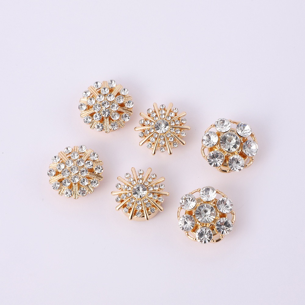 1 Piece Rhinestone Button Cover for Girl Women Blouses Diamond Rhinestone Cufflink Dress Shirt Tuxedo Wedding Formal Accessories