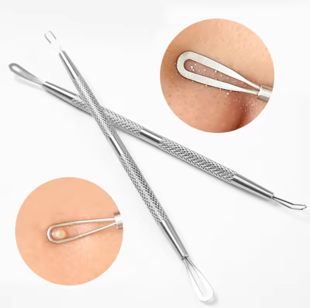 Professional Stainless Steel Blackhead Remover Tool Comedone Acne Pimple 2 Loop Needles Blemish Extractor Remover Skin Care Tool