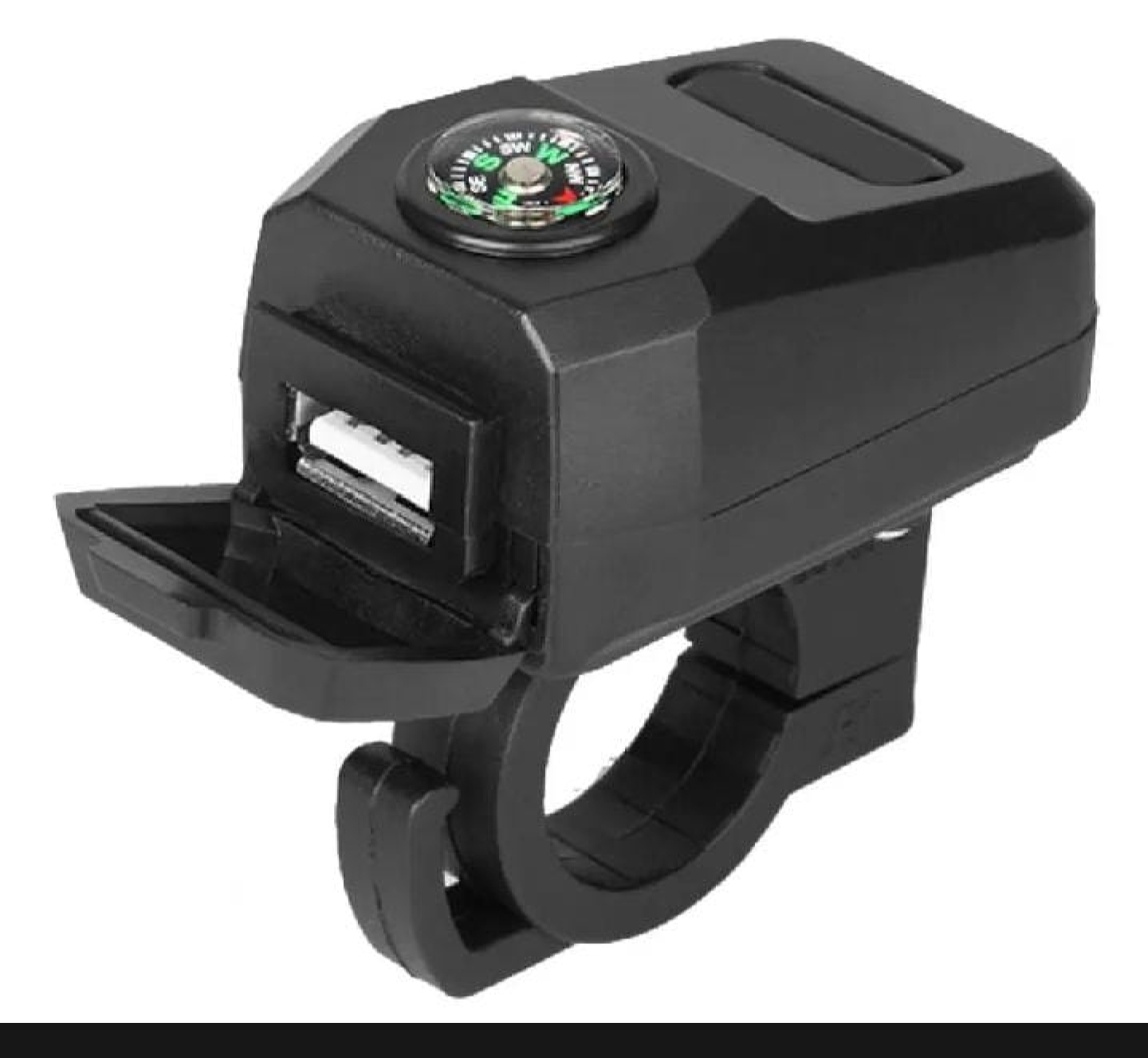 MOTORCYCLE MOBILE CHARGER USB 2A WITH COMPASS WATER RESISTANCE BIKE HANDLE MOUNT