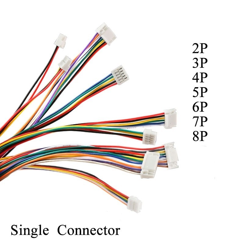 10PCS Micro JST GH 1.25 2P 3P 4P 5P 6PIN Pitch 1.25mm Male Plug Connector With Wire Cables 150mm Connector 28AWG