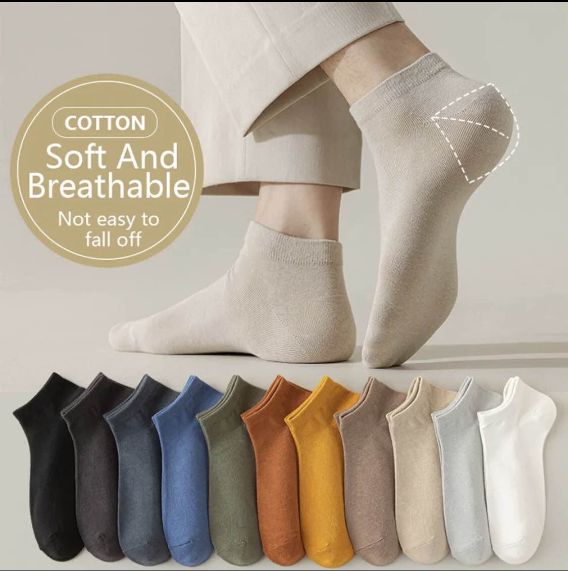 3 pair of Premium Cotton Ankle Socks for Men & Women – Breathable Everyday Comfort