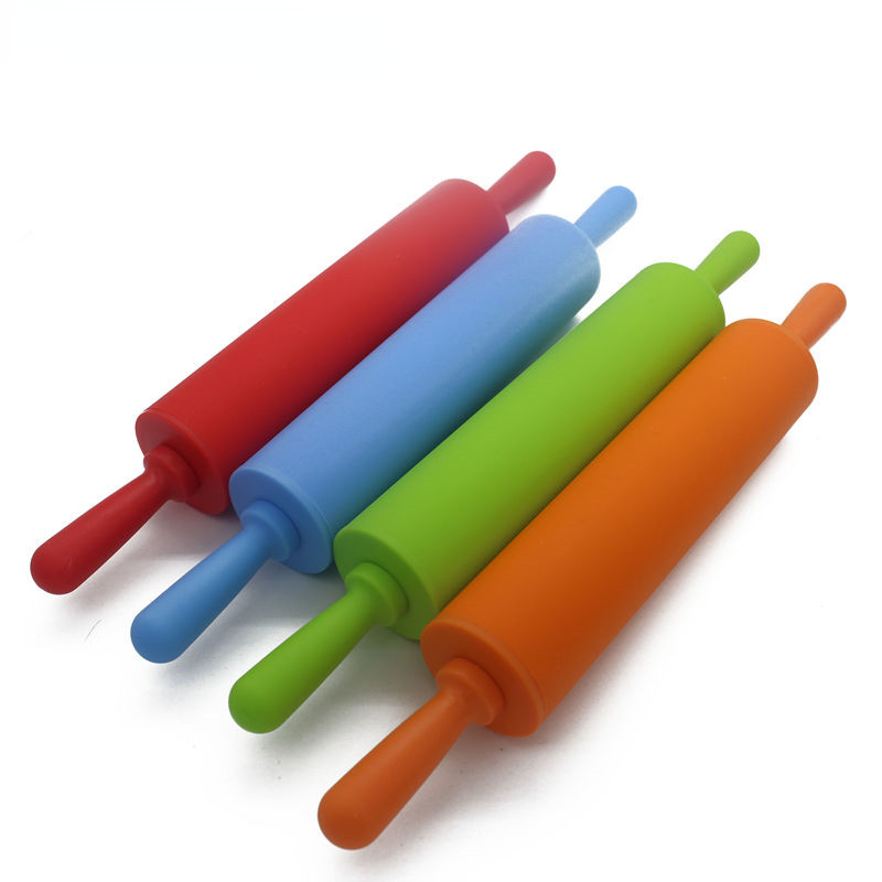 Silicone Dough Roller Middle Size Rolling Pin Colorful Pastry Tool 12inch Long