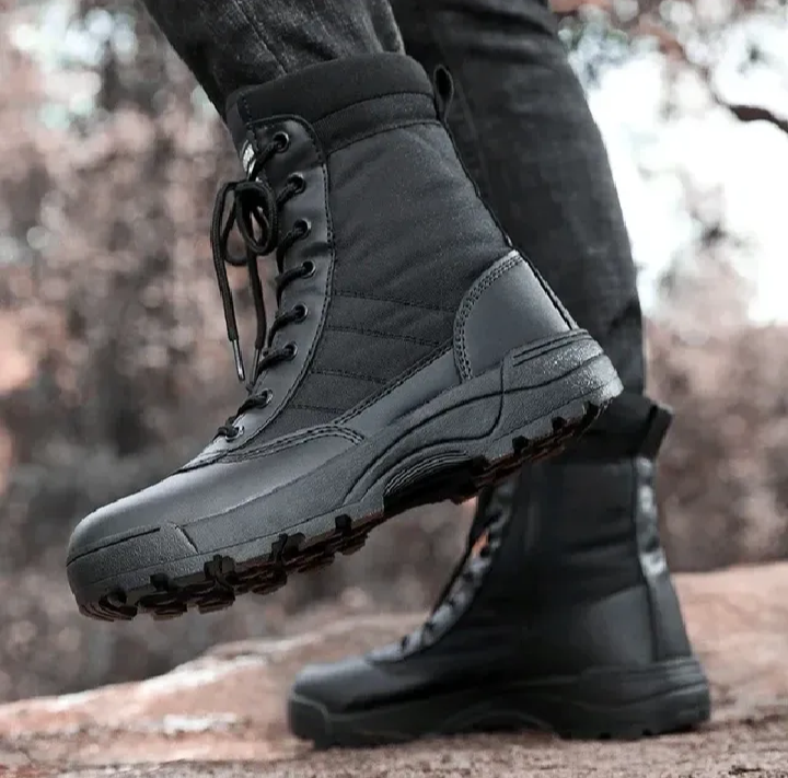 Premium Military Style Combat Boots | Army , Security Guard Shoes | Tactical Long Ankle Durable Outdoor Boots for Men