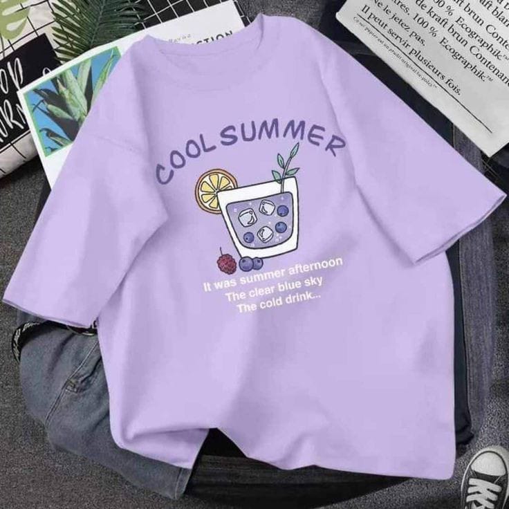 Purple Half Sleeve Cotton T-Shirt for Men & Women with DTF Print – 100% Guaranteed Soft & Comfortable Summer Wear