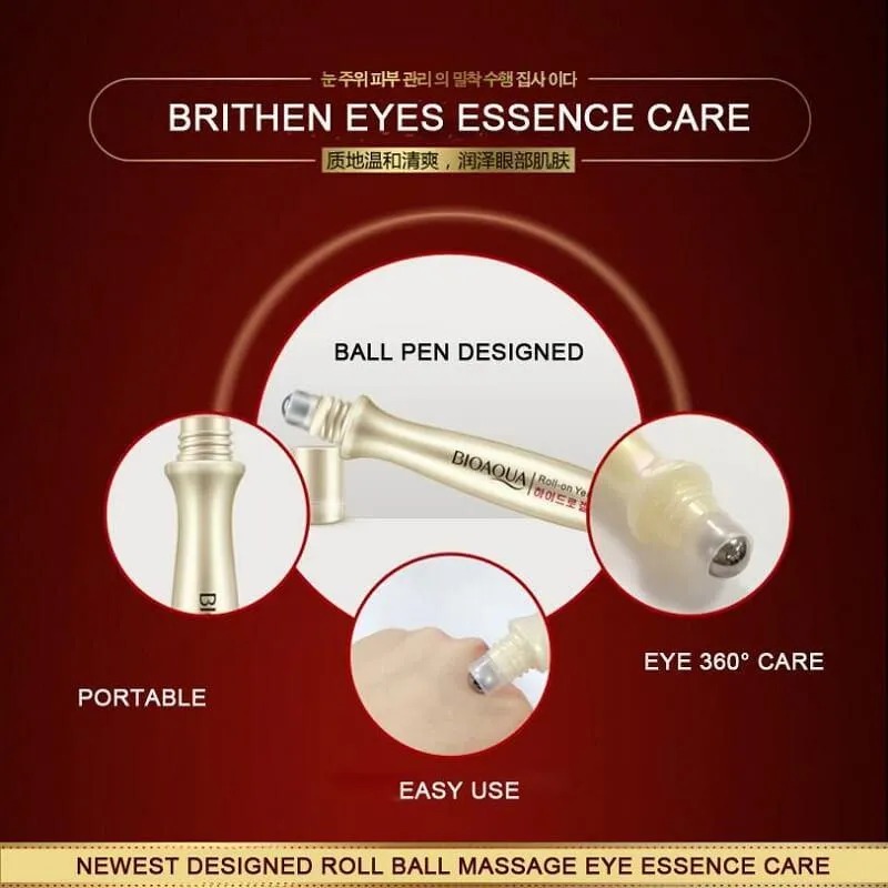 BIOAQUA Eye Roll Ball Essence – Anti-Wrinkle & Dark Circle Remover Cooling Roller Eye Essence – 15ml