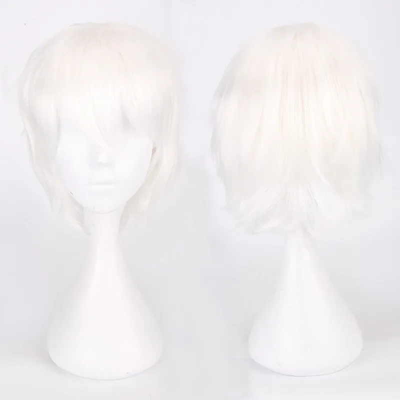 Men Women Synthetic Anime Cosplay Wig Short Straight Heat Resistant Multicolor Hair Costume Accessory