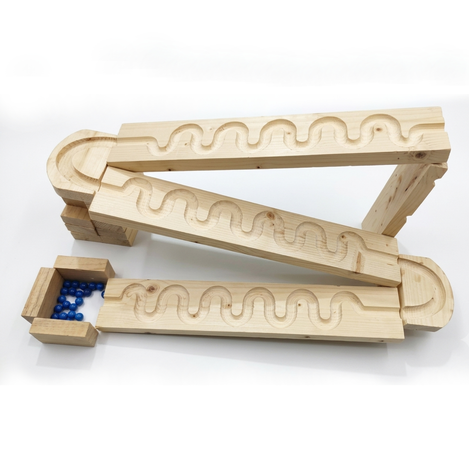 HABA Wooden Marble Run | Solid Wood Marble Track Set | DIY STEM Educational Toy with Marbles