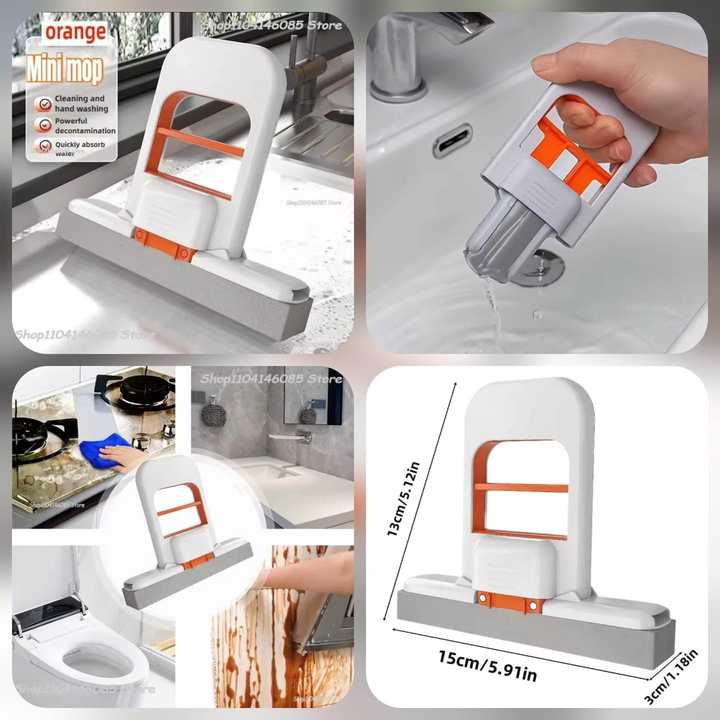 Mini Mop | Compact Floor Cleaning Mop | Small Handheld Mop | Kitchen & Home Cleaning Tool