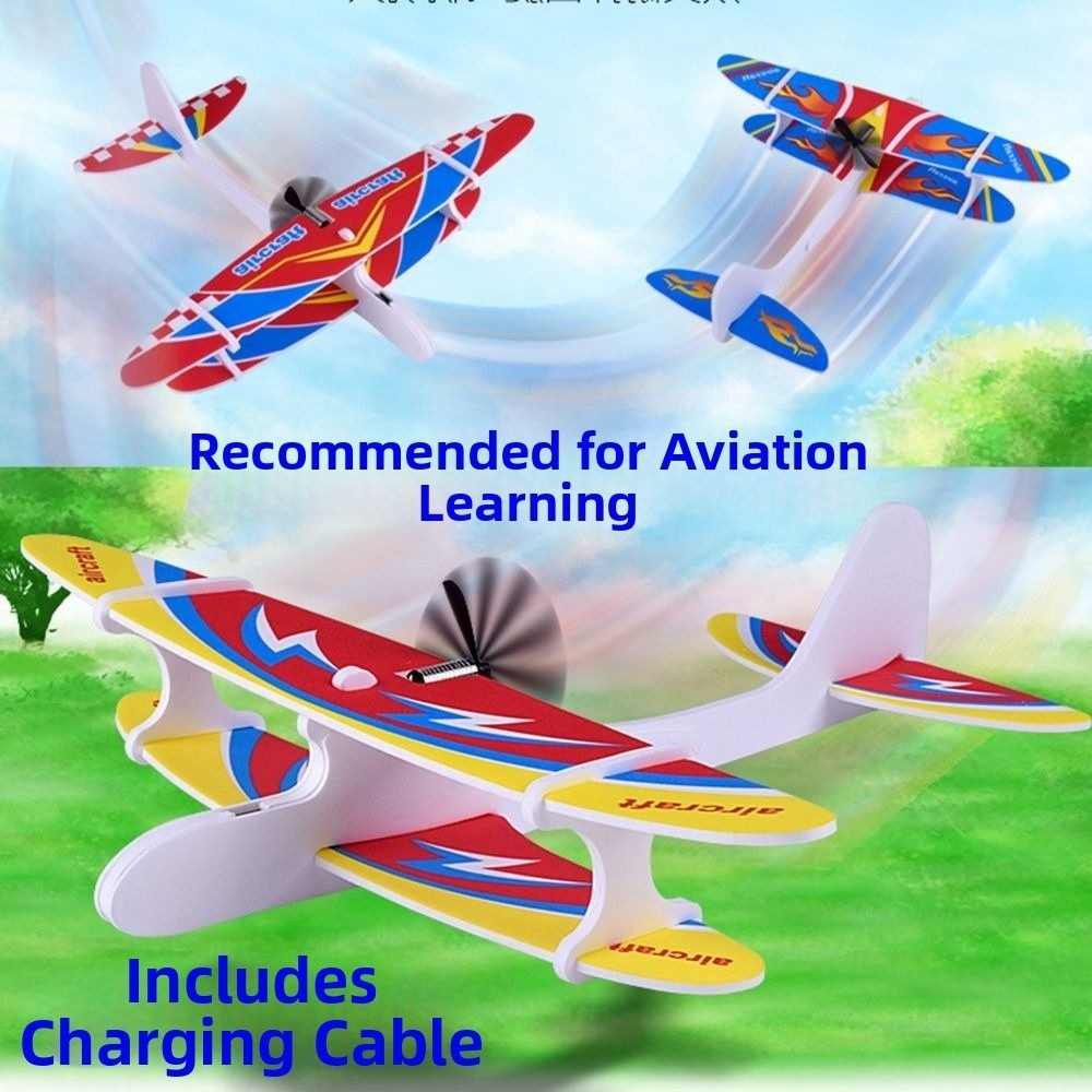 Christmas best  Assembly Plane Model Powered Flying Glider DIY Foam Aircraft Elastic  Airplane