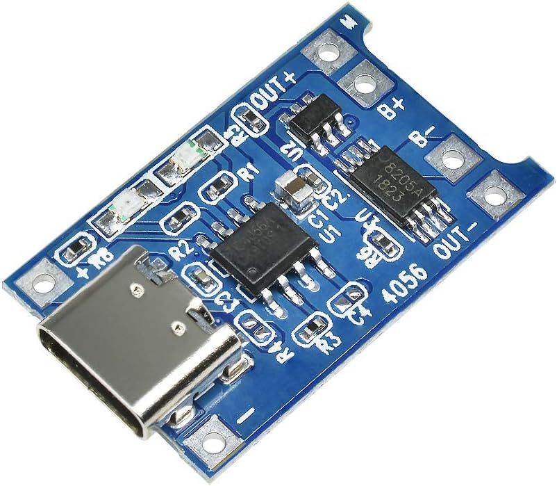 TP4056 Type-C / Micro-USB 5V 1A 18650 Lithium Battery Charger Module Li-ion Charging Board with Dual Protection Functions