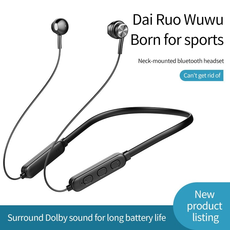 Wireless Neckband Bluetooth 5.0 Headphone Wireless Headset With Heavy Bass Stereo Earphones High Quality Magnetic Attraction Intelligent Noise Reduction Cancelling Sports Headset ZF Tech