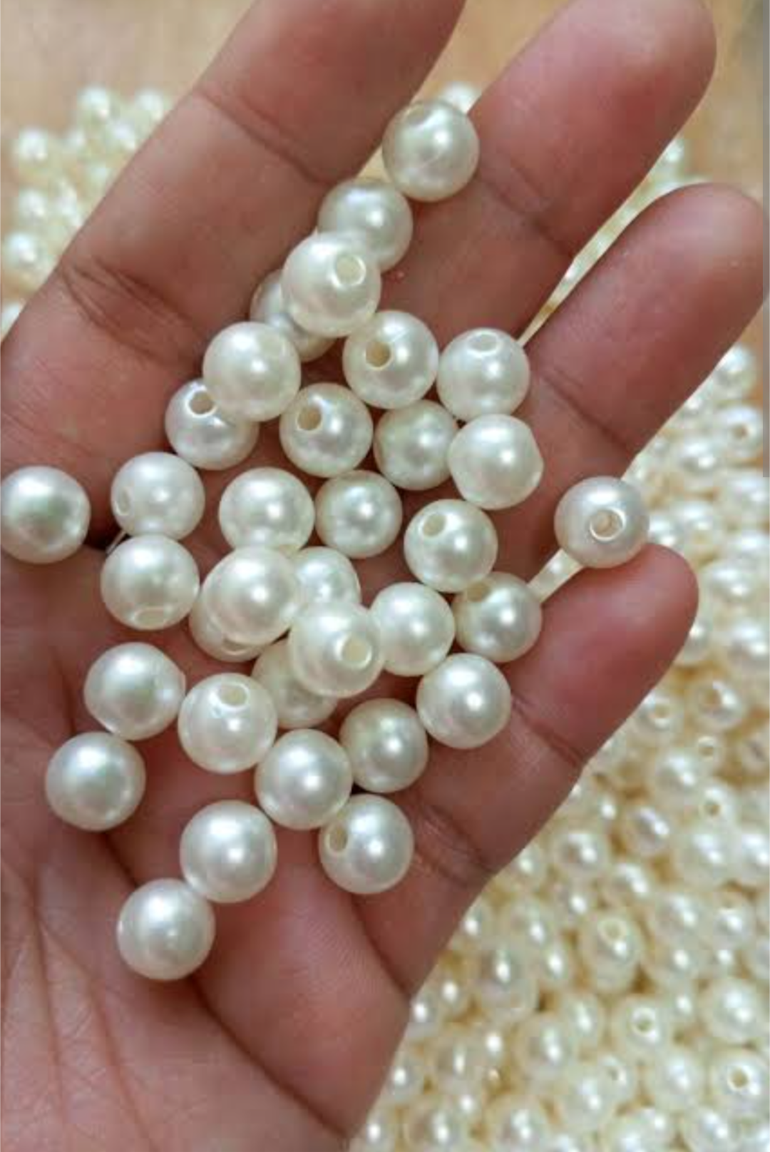 Pearls Beads Plastic Original China Quality With Hole (Pack of 150 PCc) – 4mm 6mm 8mm 10mm 12mm for making jewellery or more craft items
