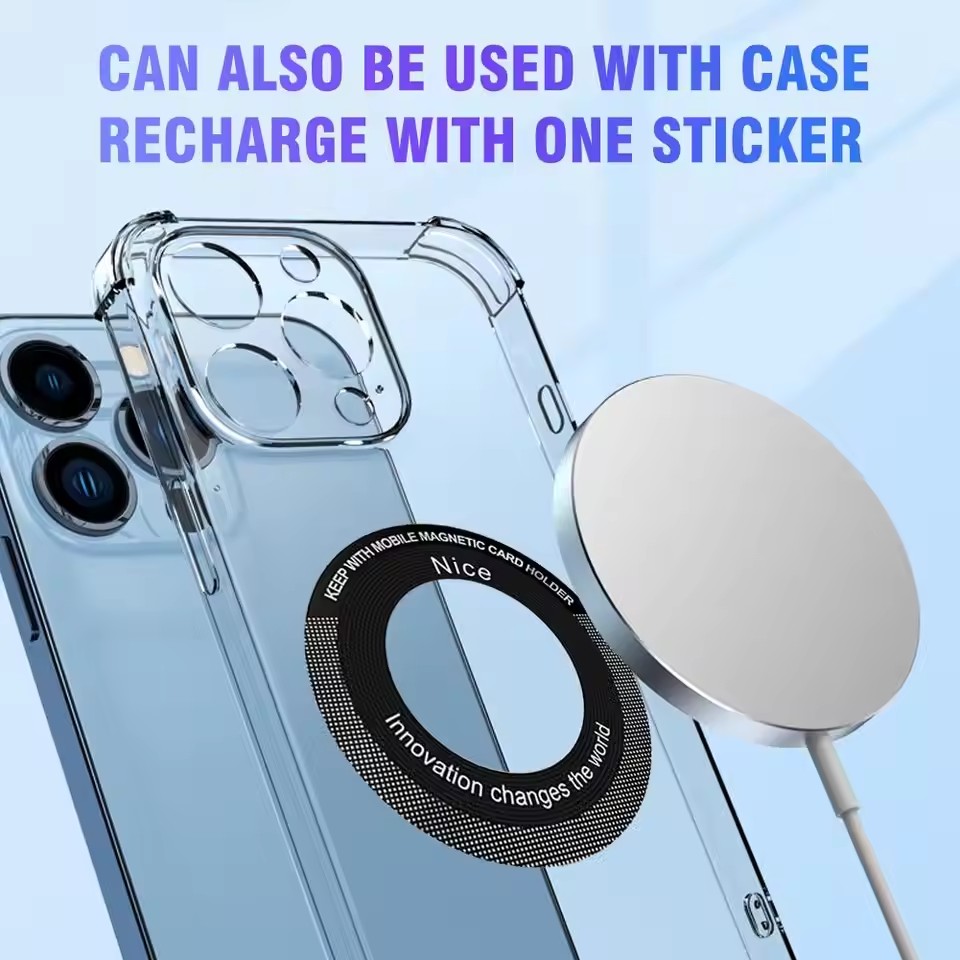 1-5pcs Magnetic Ring for Magsafe Wireless Charger Sticker Rings Magnet Desktop Car Phone Holder for IPhone 16 15 17 Android