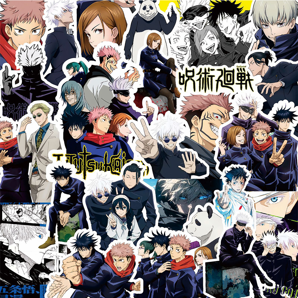 25 pcs cartoon jujutsu kaisen stickers DIY laptop,skateboard kids cool stickers itadori yuji satoru Gogo anime decal toys
