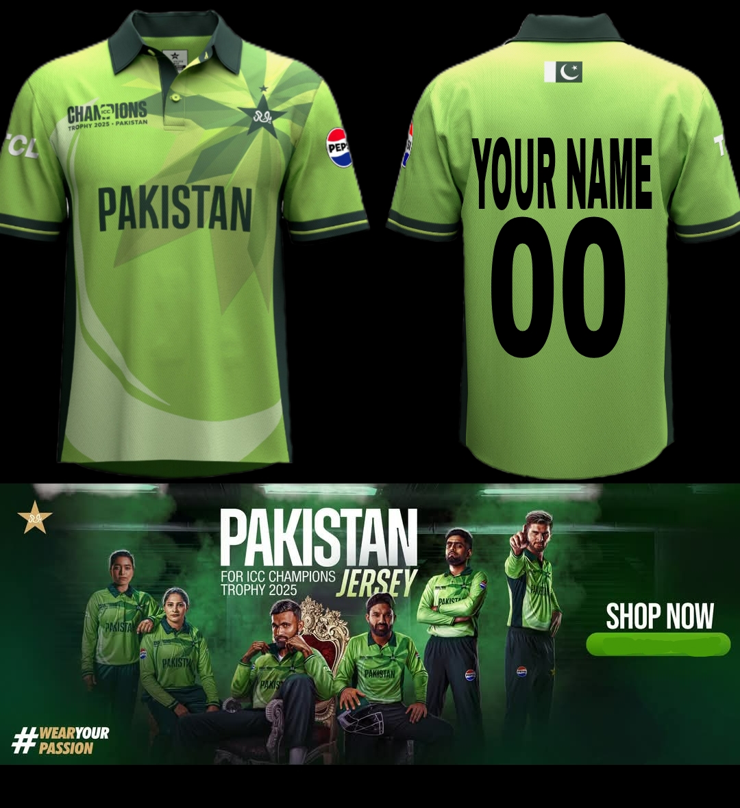 For Champions Pakistan Cricket New Jersey ICC Champions Trophy
