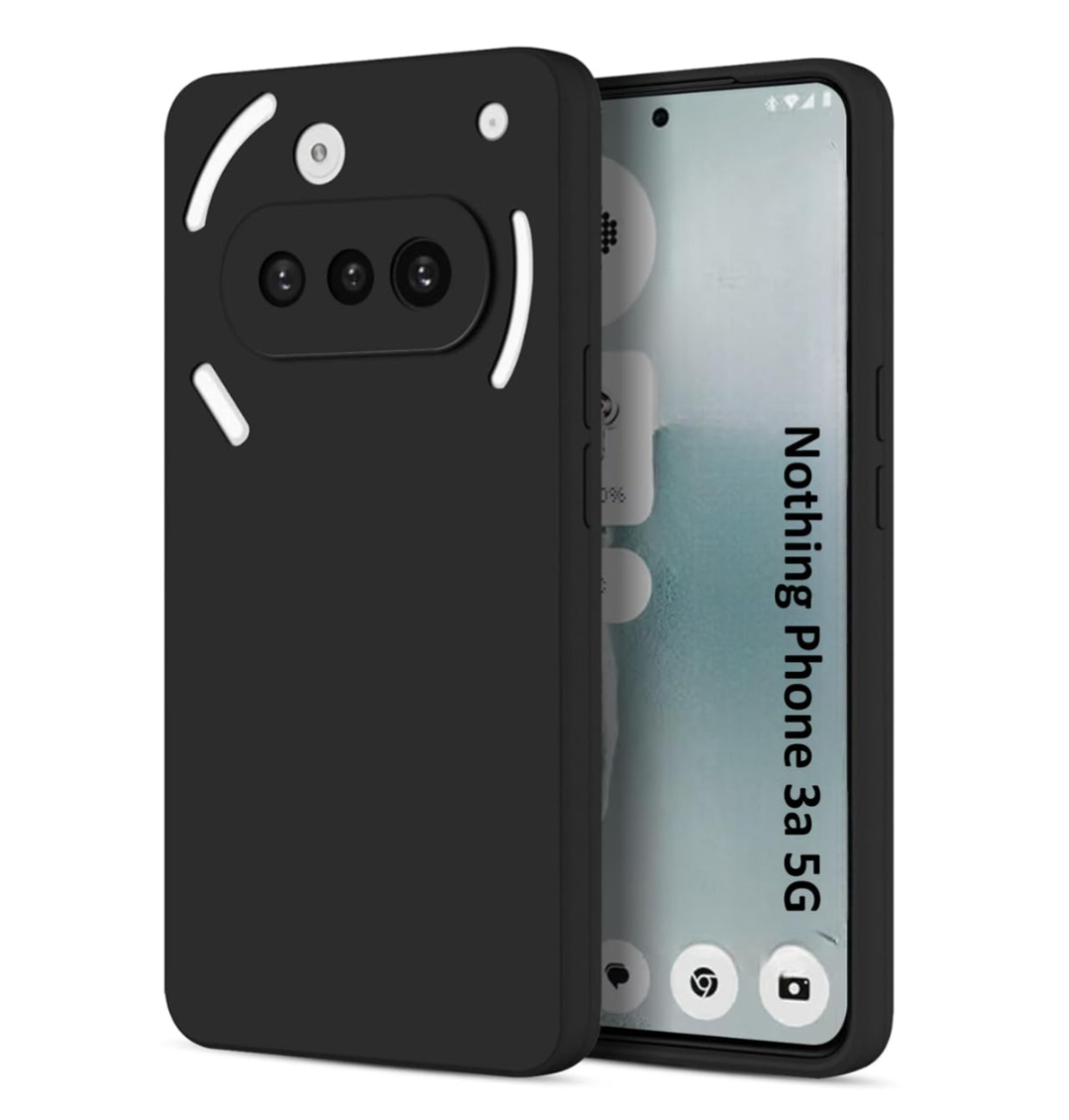 Nothing Phone 3A 5G Case Soft TPU Slim Smooth Flexible Protective Phone Cover -  Black Matte