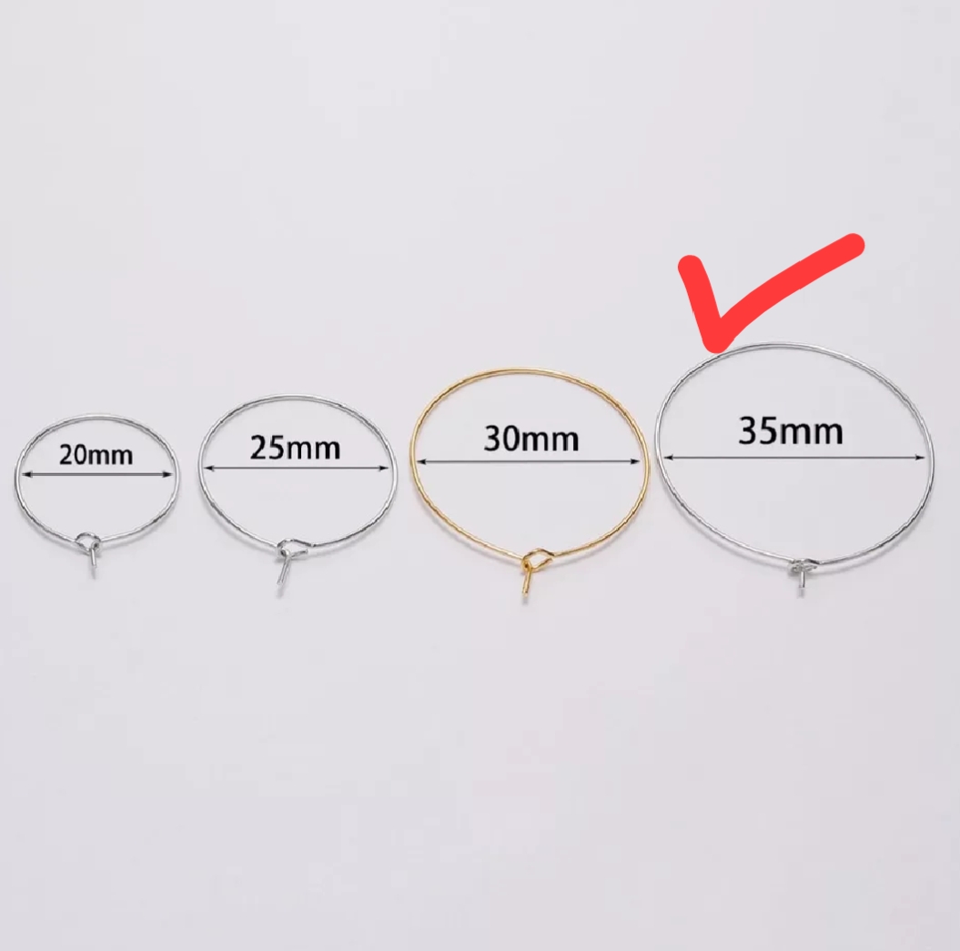 6 Pairs Pack (12 pcs) 35mm Hoop Earrings Base – Baliyan DIY Jewelry Making Findings (Silver & Golden) | Deebaj by Maria