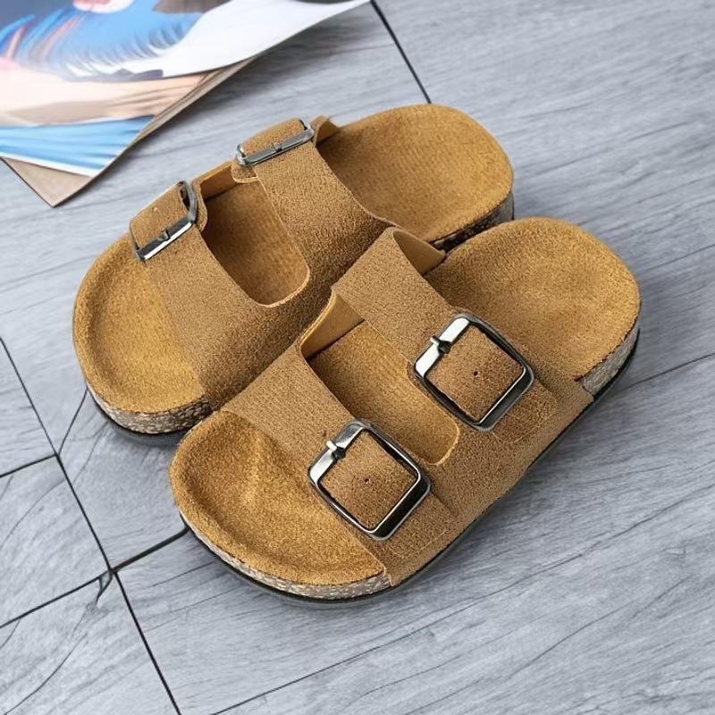 New Summer Kids Beach Cork Slippers for Girls Boys Children Outdoor Casual Non-slip Flat with Slide Shoe Boys Girls Sandals