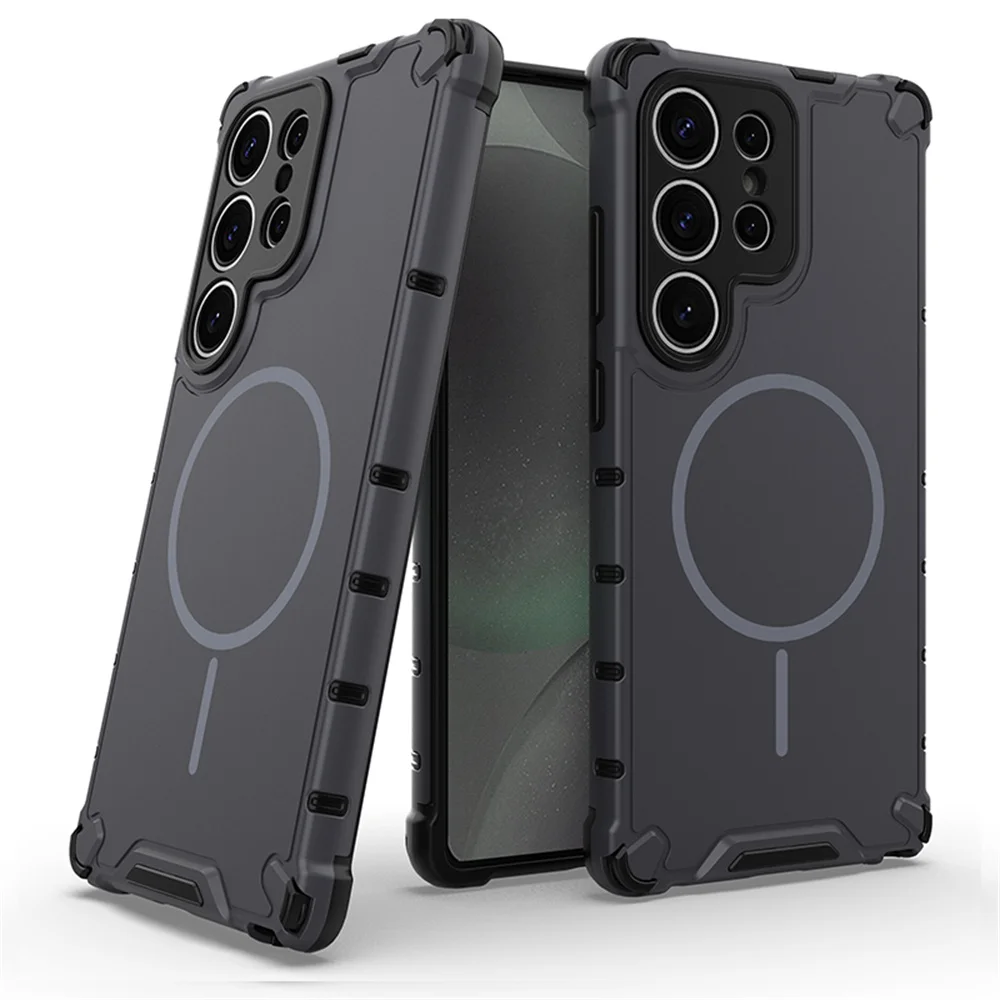 For Magsafe Magnetic Anti-slip Bumper Armor Phone Case for  S24 S25 S26 Plus S23 Ultra A56 A55 A54 A35 A34 A25 A15 Cover