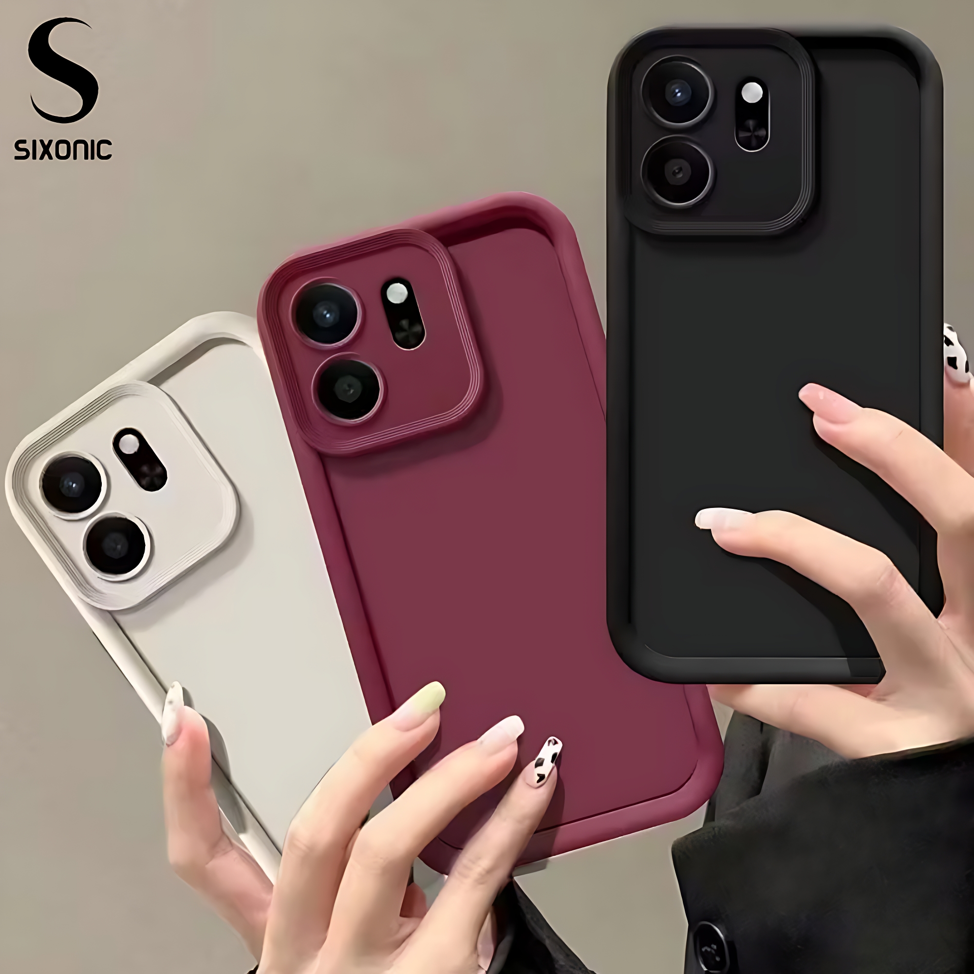 Sixonic Candy Silicone Cover For Infinix Hot 50i – Smart 9 – Smart 9 HD – Shockproof Soft TPU Back Cover With Camera Lens Protection Case