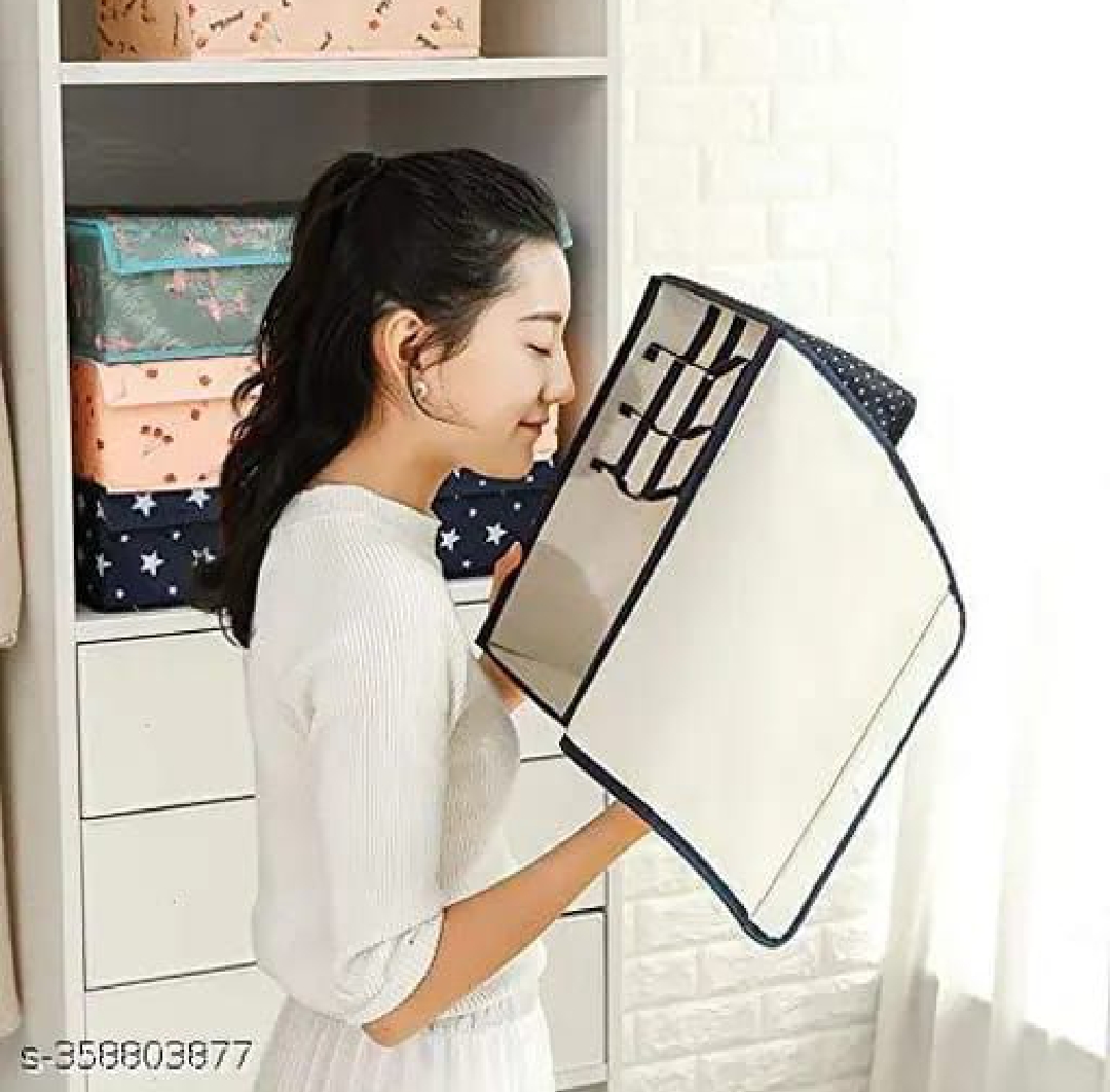Foldable Star Print Bra Organizer Box – Multi-Compartment Underwear & Socks Storage Box