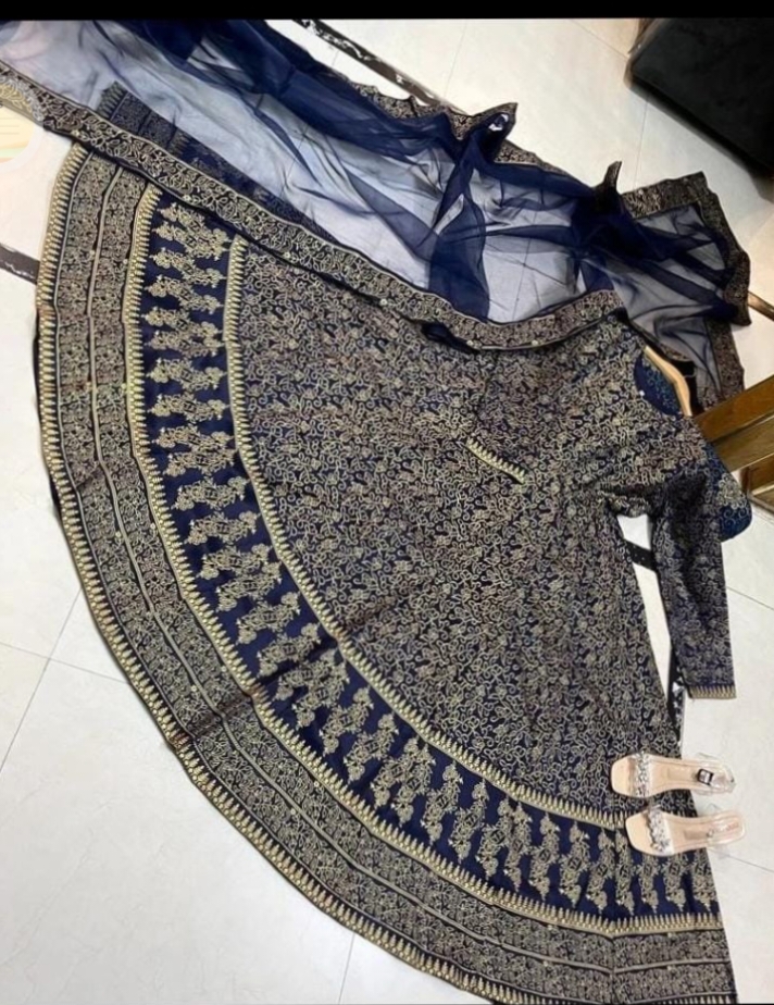 New Stylish Collection Stitched 3pc kataan Maxi Dress for women and Young Girls