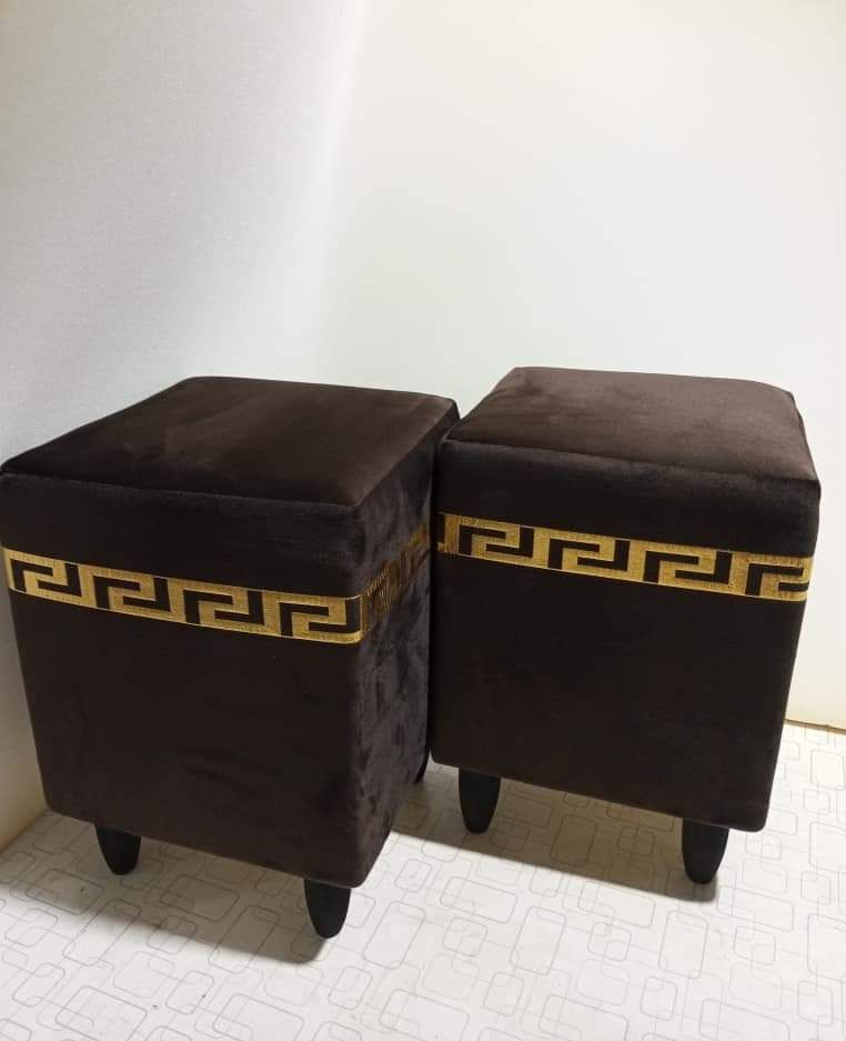 ottoman stools pair velvet stuff sofa chair stool living room bedroom stools (pack of 2)