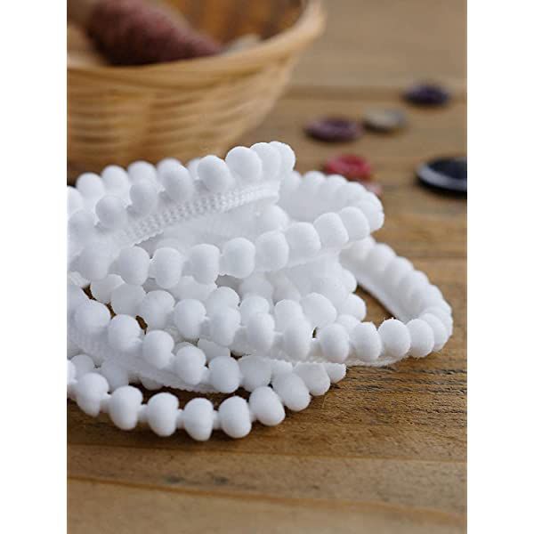 White Wool Ball Lace with Dori