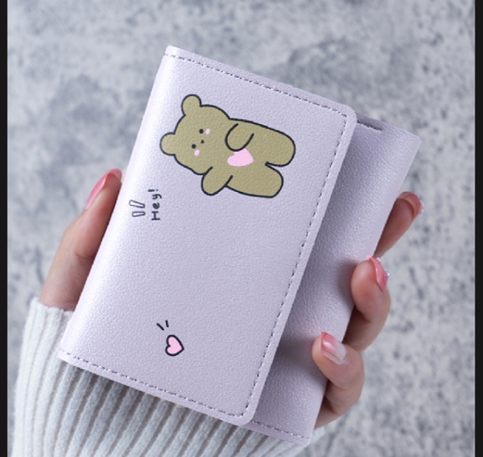 Cute Women Wallet With Multi Card Slots Three Fold Lightweight Card Holder Bag For Girls Students