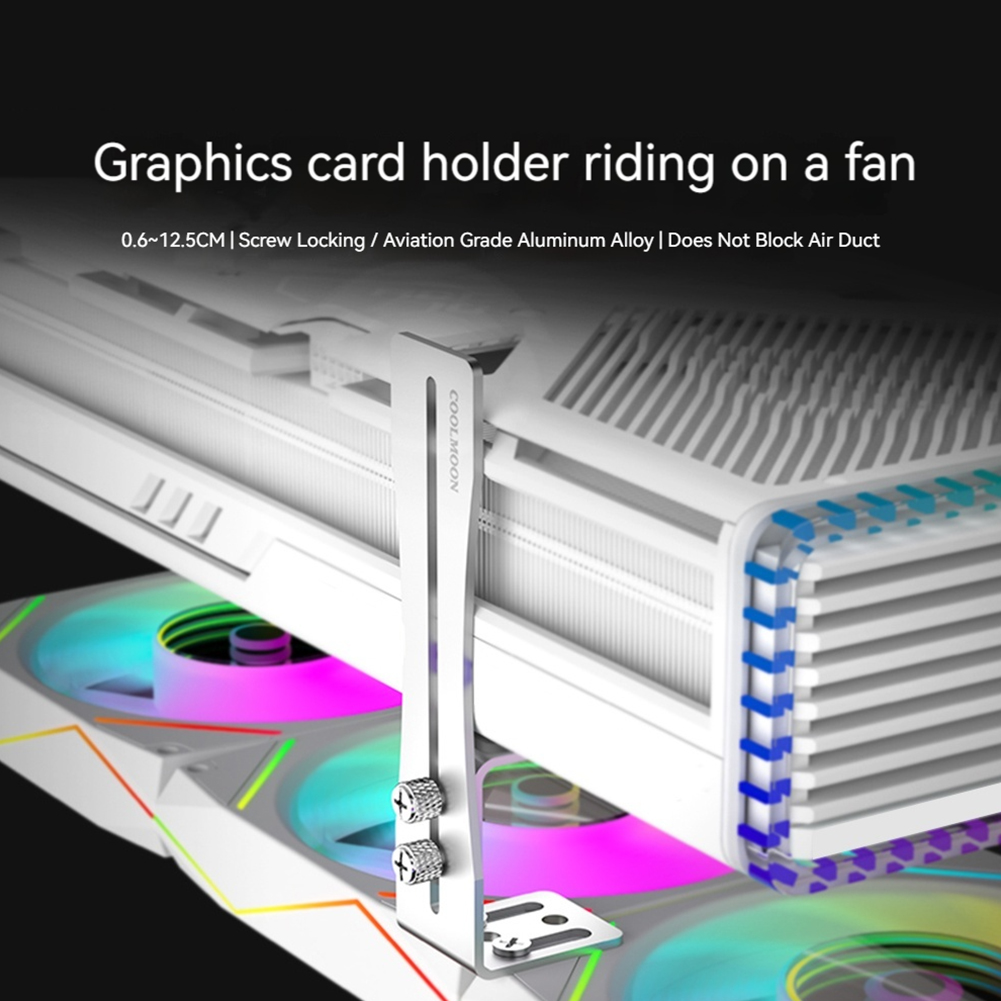 Computer Graphics Card Holder Chassis Fan Support Aluminum GPU Fixed Bracket Wear Resist Adjustable Graphics Card Support