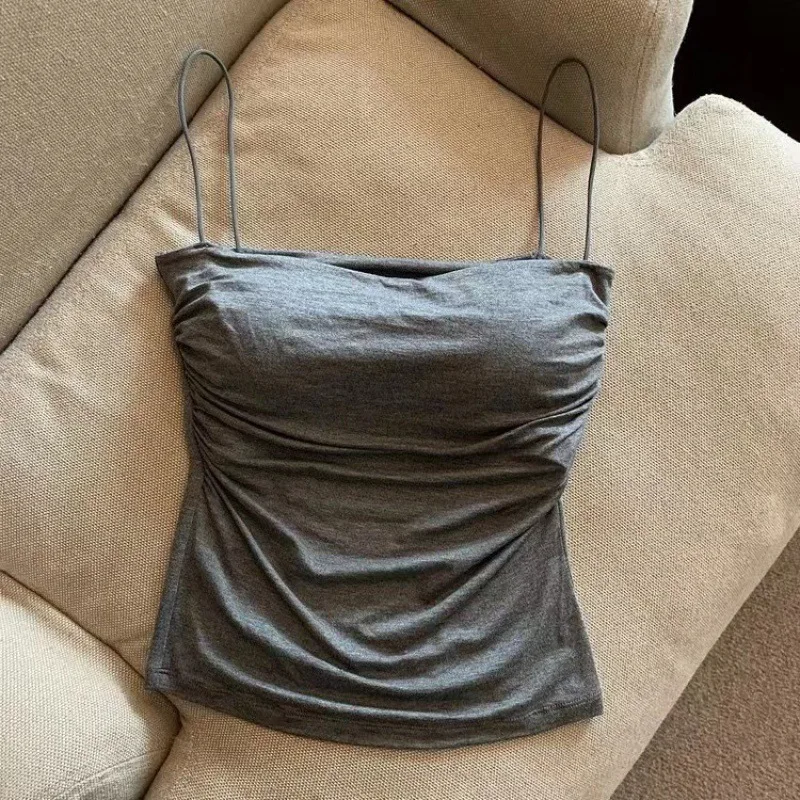 Sleeveless Tank Tops Women Casual Vest Crop Camisole Seamless Sports Underwear with Chest Pads Summer Female Bra Lingerie