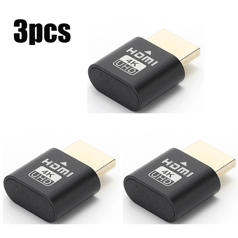 1-3pcs LED Display HDMI Virtual Display 4K HDMI DDC EDID Dummy Plug Display LED Cheat Virtual Plug HDMI Dummy Emulator Adapter