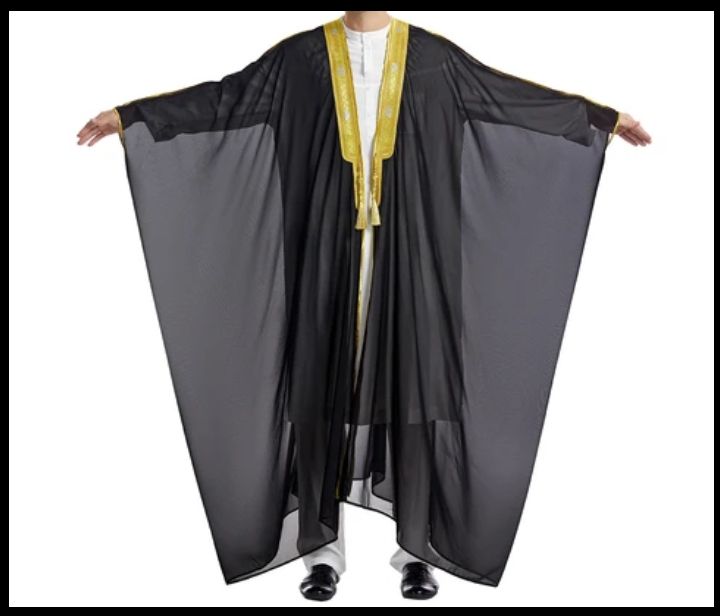 Premium Men's Bisht Cloak - Arab Wedding Dress - Saudi Style Thobe Robe for Eid & Events