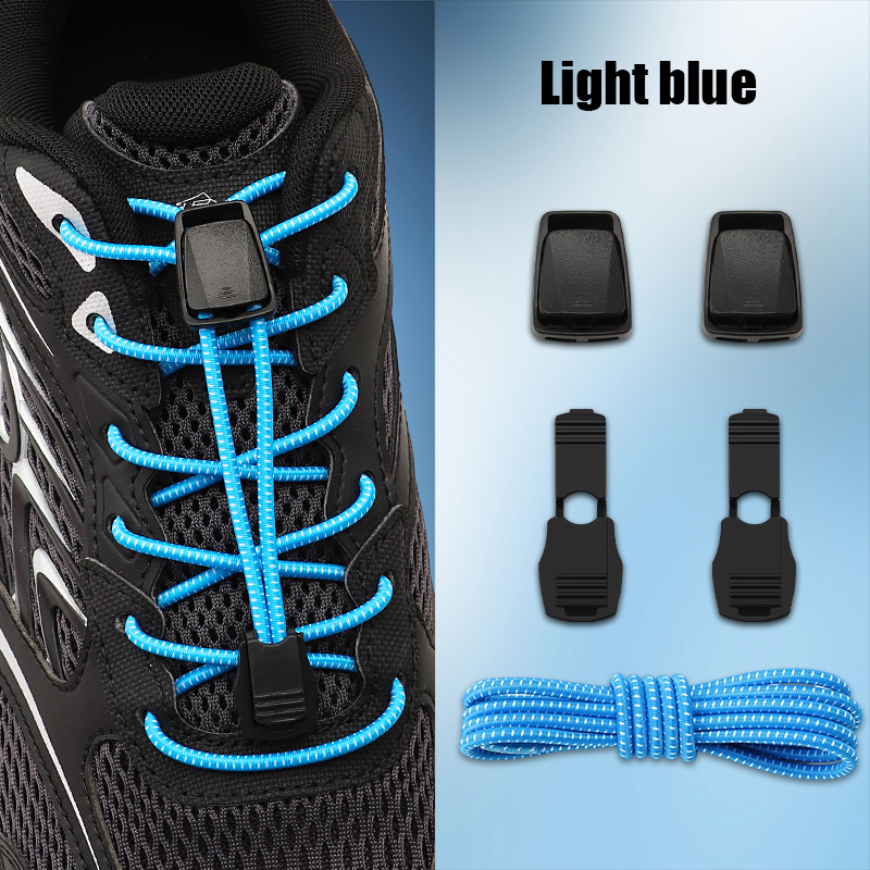 Elastic No Tie Shoelaces with Lock Buckle Stretch Quick Lace System for Sneakers Running Sports Shoes Adults Kids