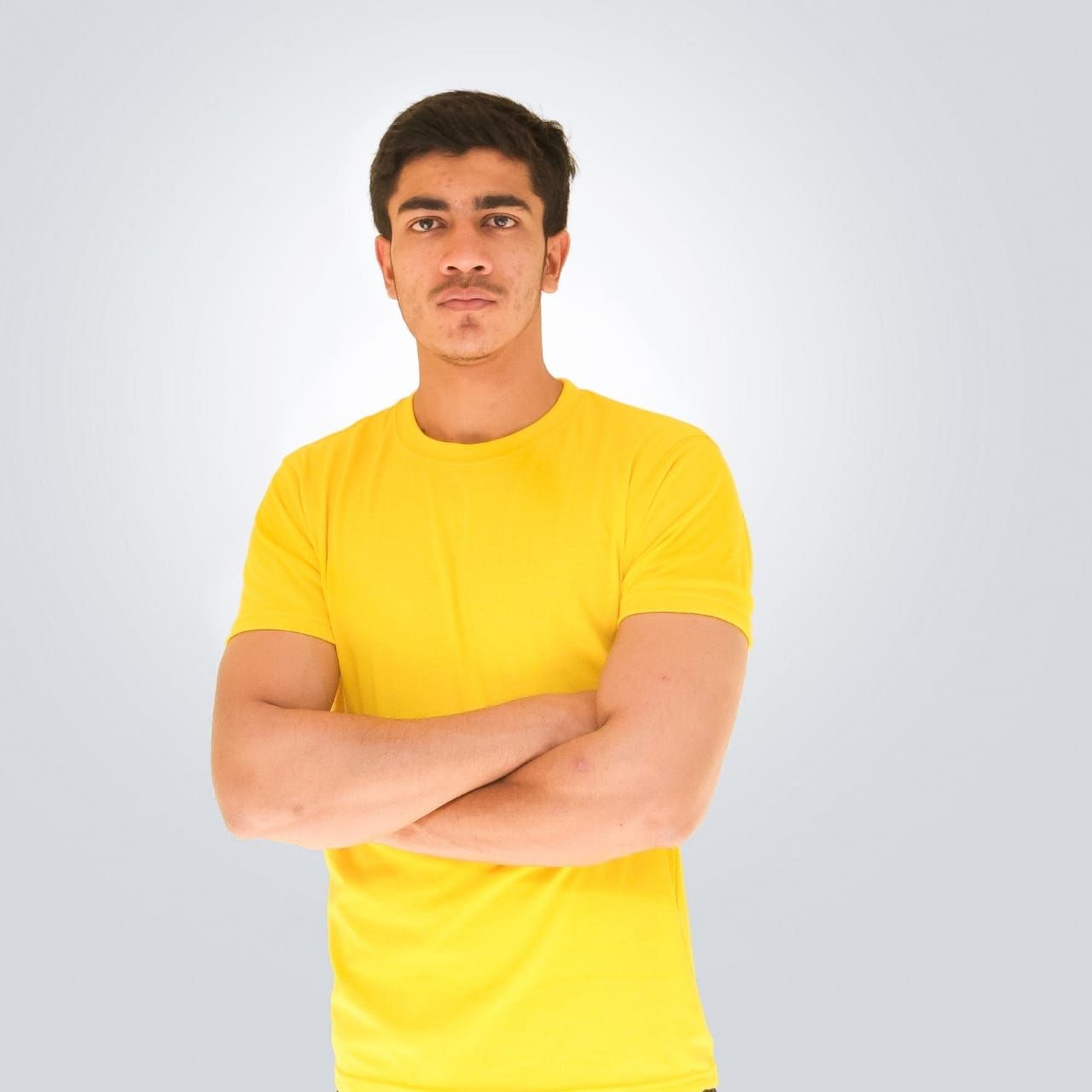 Basic T-shirt 'Fr. Havn' - Bright Yellow main image 1