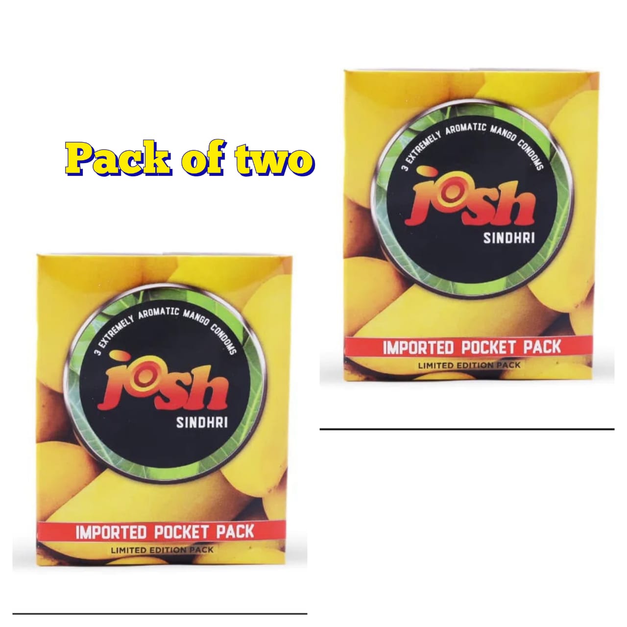 joosh mango sindhri flavor pack of 2×3 Total 6 condoms
